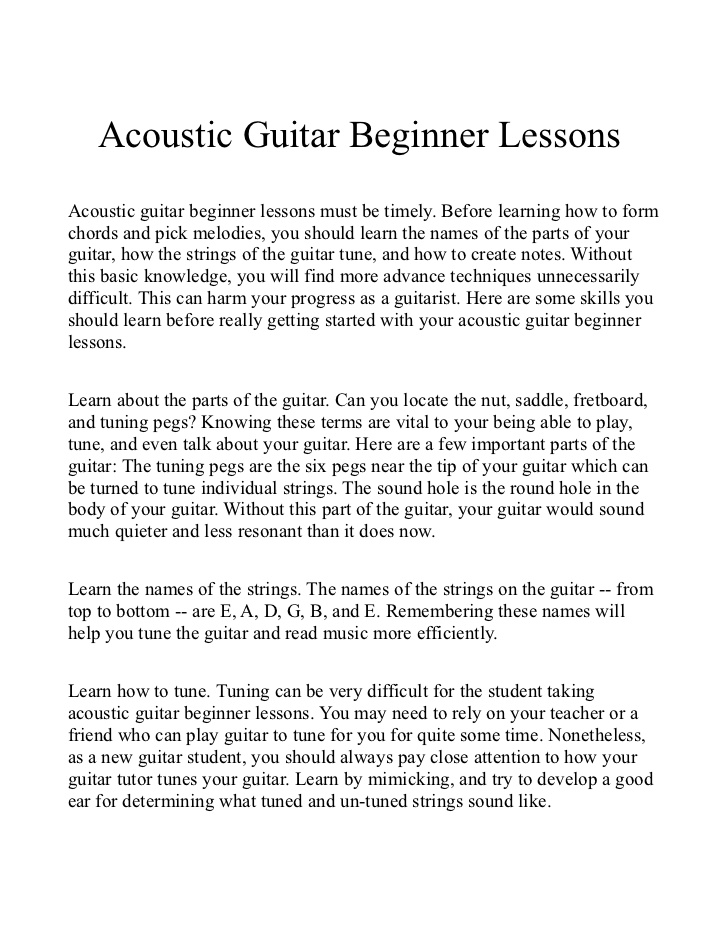 acoustic beginner lessons
